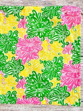 Lilly Pulitzer Pink Green Yellow Lion Swirl Drawstring Shoe Dust Bag